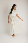 The Bramwell Knit Bodice Midi Dress in Cream