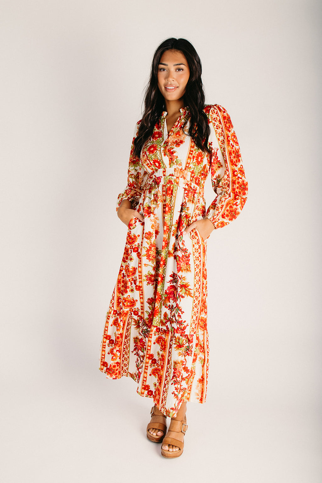 The Marcantel Floral Midi Dress in Bohemian Garden – Piper & Scoot