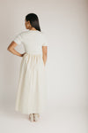 The Bramwell Knit Bodice Midi Dress in Cream
