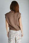 The Mindy Button-Up Vest in Toffee