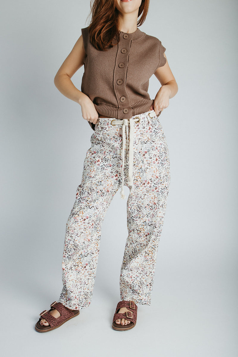 The Ashlin Printed Pant in Wild Flowers