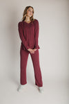 The Denniston Ribbed Knit Set in Wine