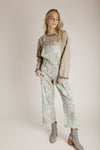 The Warner Boho Print Overall in Taupe Multi