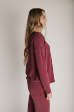 The Denniston Ribbed Knit Set in Wine