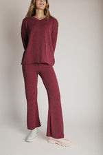 The Denniston Ribbed Knit Set in Wine