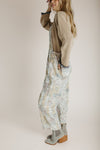 The Warner Boho Print Overall in Taupe Multi