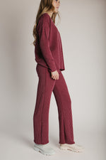 The Denniston Ribbed Knit Set in Wine