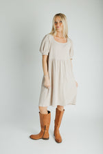 The Adley Knit Midi Dress in Sand