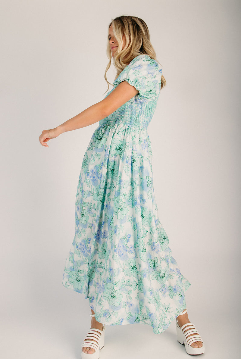 knee length dresses for ladies WATERCOLOR MESH MIDI DRESS – AKIRA main image 1