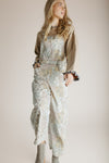The Warner Boho Print Overall in Taupe Multi