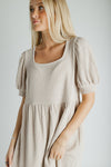 The Adley Knit Midi Dress in Sand