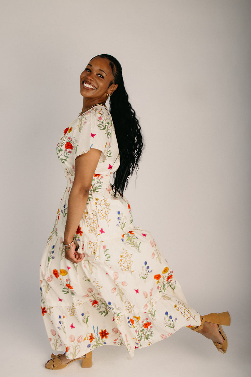 combo maxi dress The Livvy Floral Maxi Dress in Ivory Combo Large