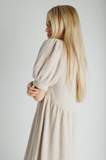 The Adley Knit Midi Dress in Sand