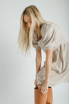 The Adley Knit Midi Dress in Sand