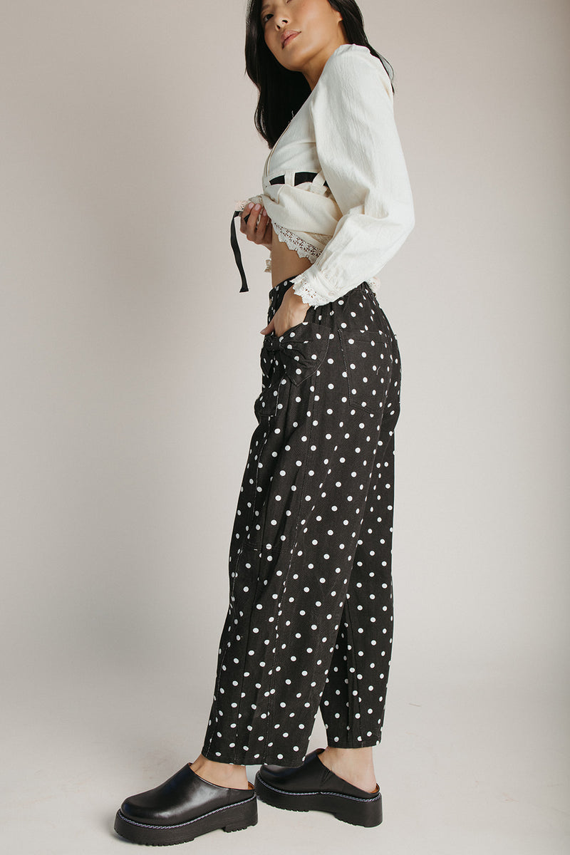 The Clausen Polka Dot Pant in Black Combo