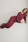 The Denniston Ribbed Knit Set in Wine