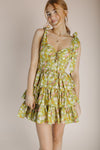 The Wynn Floral Mini Dress in Kiwi