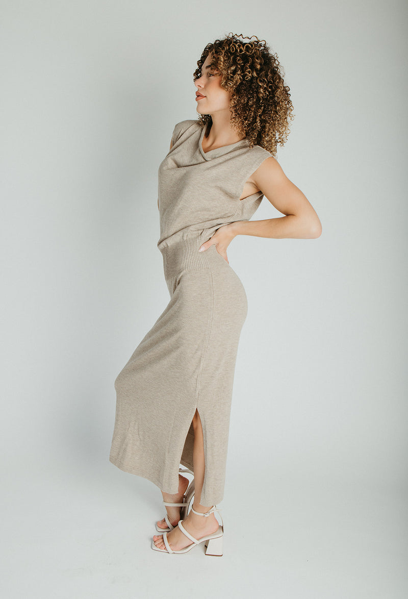 The Perrins Sweater Midi Dress in Oatmeal
