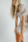 The Adley Knit Midi Dress in Sand