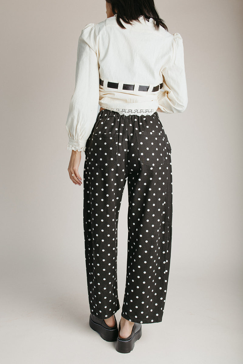 The Clausen Polka Dot Pant in Black Combo