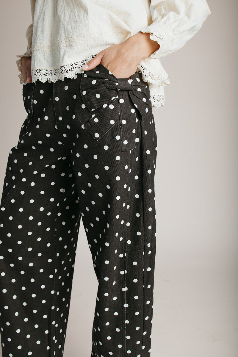 The Clausen Polka Dot Pant in Black Combo