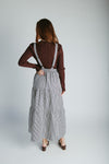 The Marilyn Overall Ruffled Maxi Dress in Navy
