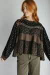 The Teddy Mix Patterned Blouse in Black