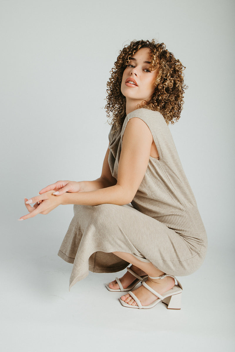 The Perrins Sweater Midi Dress in Oatmeal