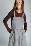 The Marilyn Overall Ruffled Maxi Dress in Navy