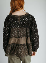 The Teddy Mix Patterned Blouse in Black