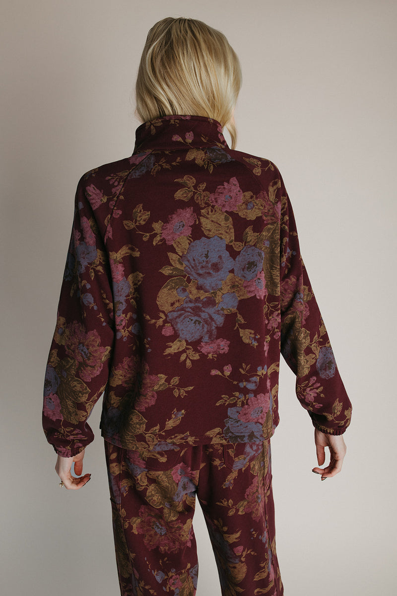 The Rue Floral Lounge Set in Burgundy