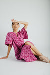 The Garcia Jacquard Floral Midi Dress in Magenta