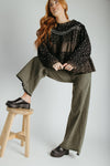 The Teddy Mix Patterned Blouse in Black