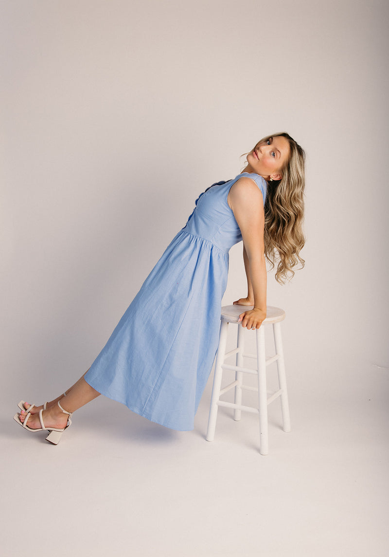blue dress for baby girl The Miracle Scalloped Dress S main image 1