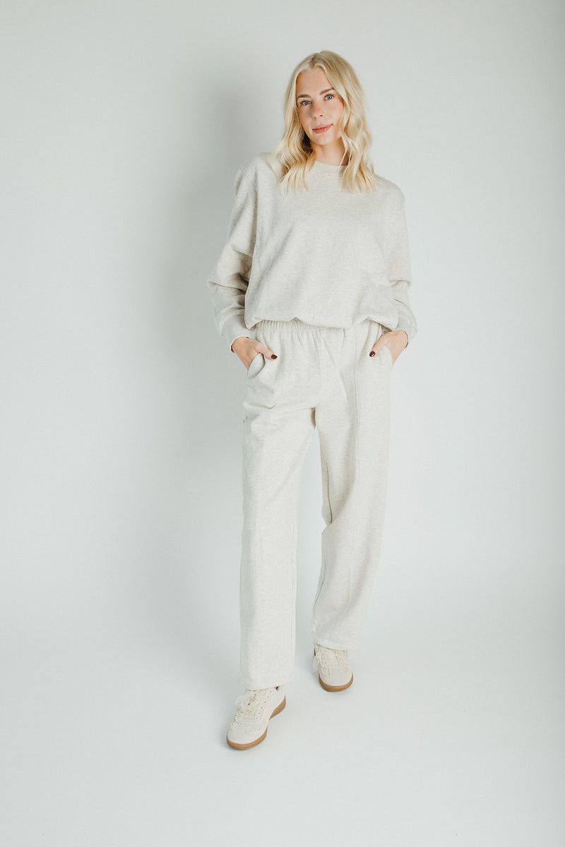 The Kurt Barrel Lounge Pant in Heathered Oat