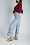 The Marissa Cuffed Wide Leg Jean in Light Wash