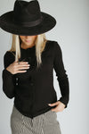 The Shyanne Lace Hem Cardigan in Black