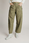 The Clausen Polka Dot Pant in Olive Combo