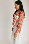 The Ryan Floral Crochet Blouse in Rust
