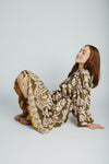 The Lia Floral Midi Dress in Olive