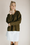 The Loftin Cable Knit Sweater in Olive