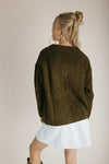 The Loftin Cable Knit Sweater in Olive