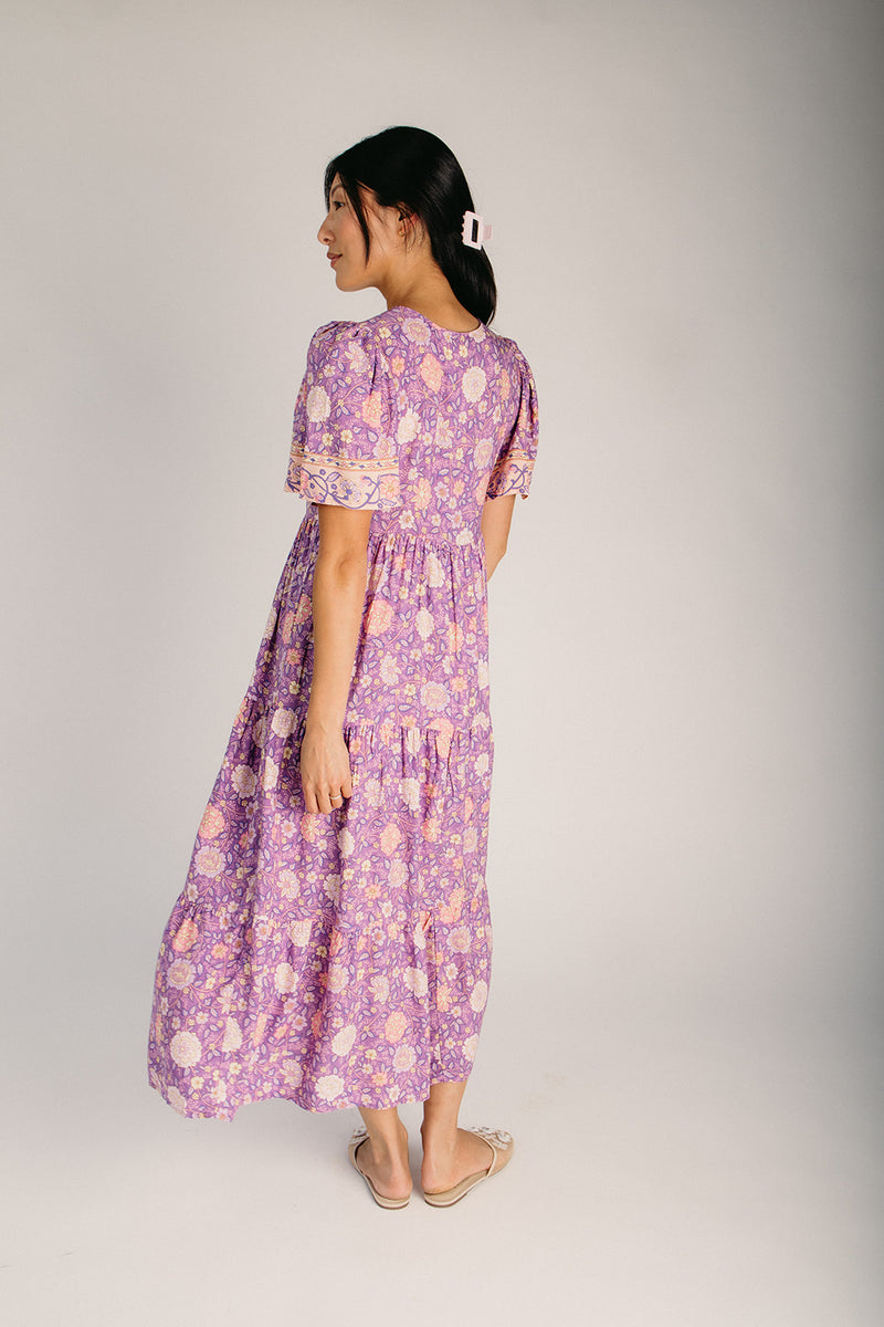 The Jay Floral Maxi Dress in Lavender Mix Large