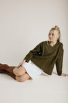 The Loftin Cable Knit Sweater in Olive