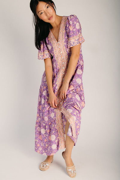 pink and purple floral dress The Jay Floral Maxi Dress in Lavender Mix Large