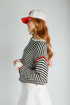 The Maude Striped Sweater in Black + Cream