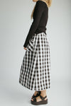 The Fiona Gingham Midi Skirt in Black
