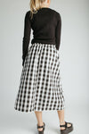 The Fiona Gingham Midi Skirt in Black