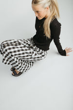 The Fiona Gingham Midi Skirt in Black