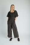 The Amaya Wide Leg Jumpsuit in Charcoal